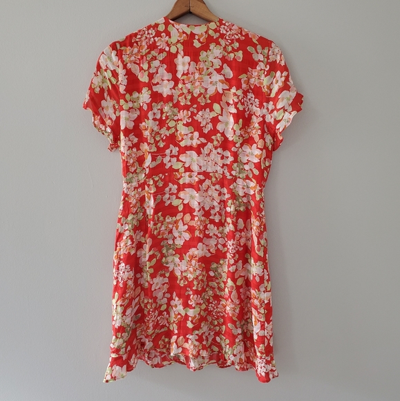 NWT J. Jill Papaya Floral Wrap Dress - Picture 2 of 4